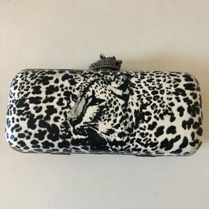 BNWOT Black/White Animal Print Small Clutch Wallet Minaudiere